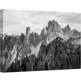 Tablou canvas - Varfurile, Munte, Varf, Creasta, Alb-Negru, Peisaj, 60 x 90 cm - - Roveli