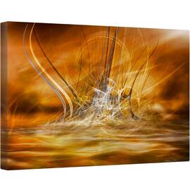 Tablou canvas - Cresterea, Abstract, Apa, Fum, Aur, Stropi, 80 x 120 cm - - Roveli
