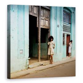 Tablou canvas - Cuba, Havana, Turcoaz, Coafura, Par, 60 x 60 cm - - Roveli