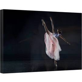 Tablou canvas - Dansatoare, Balerina, Balet, Gratie, Performanta, Roz, 80 x 120 cm - - Roveli