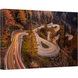Tablou canvas - Desfasurare, Abonament, Alpi, Elvetia, Toamna, Infrangere, serpuit, 60 x 90 cm - - Roveli