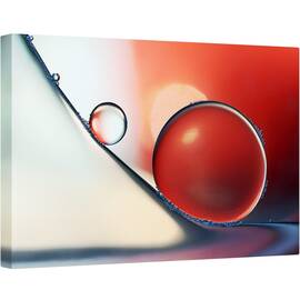 Tablou canvas - Jos si in Jur, Macro, Natura Moarta, Rosu, Cadere, Picaturi, 80 x 120 cm - - Roveli