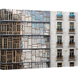 Tablou canvas - Mozaicul Din Ferestre, Arhitectura, Fatada, Cladire, Ferestre, Bruxelles, Zid, 40 x 60 cm - - Roveli
