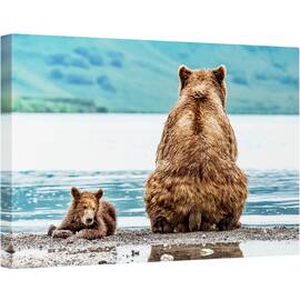 Tablou canvas - Opusi, Kamchatka, Rusia, Natura, Animale, Salbatic, Ursi, 60 x 90 cm - - Roveli
