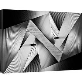 Tablou canvas - Origami de Metal, Asiatic, Hiroshima, Japonia, Arhitectura, Alb-Negru, 40 x 60 cm - - Roveli