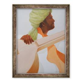 Tablou inramat - Lincoln Seligman - Interpret la sitar II, 60 x 80 cm - - Roveli