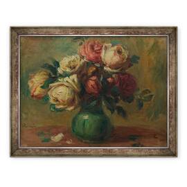 Tablou inramat - Pierre Auguste Renoir - Trandafiri in Vaza, 60 x 80 cm - - Roveli