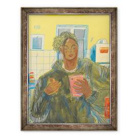 Tablou inramat - Sol Jeong - Samira la telefon, 60 x 80 cm - - Roveli