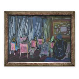 Tablou inramat - Sol Jeong - Scaune roz in Cinema, 60 x 80 cm - - Roveli