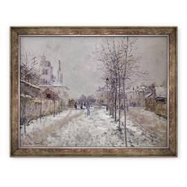 Tablou inramat - Claude Monet - Bulevardul Pontoise acoperit de zapada in Argenteuil, 60 x 80 cm - - Roveli