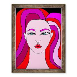 Tablou inramat - Daisy de Villeneuve - Doamna Roz, 60 x 80 cm - - Roveli