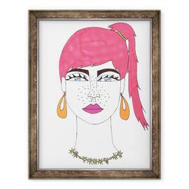 Tablou inramat - Daisy de Villeneuve - Fata cu pistrui, 60 x 80 cm - - Roveli