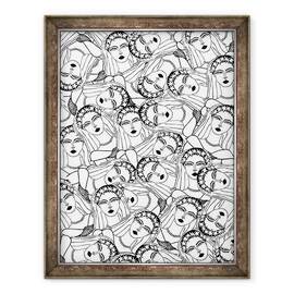 Tablou inramat - Daisy de Villeneuve - mireasa, 60 x 80 cm - - Roveli