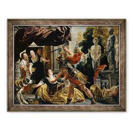 Tablou inramat - Jacob Jordaens - Ulise ameninta Circe, 60 x 80 cm - - Roveli