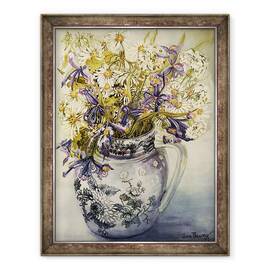 Tablou inramat - Joan Thewsey - Iris, Crizanteme si garoafe intr-un ulcior Copeland, 60 x 80 cm - - Roveli