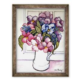 Tablou inramat - Joan Thewsey - Panselute si nu-ma-uita, 60 x 80 cm - - Roveli
