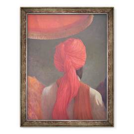Tablou inramat - Lincoln Seligman - Turban rosu I, 60 x 80 cm - - Roveli