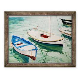 Tablou inramat - Tony Fandino - Barci la Skiathos VI, 60 x 80 cm - - Roveli