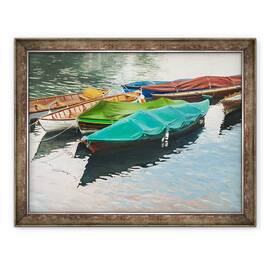Tablou inramat - Tony Fandino - Barci pe Tamisa VI, 60 x 80 cm - - Roveli