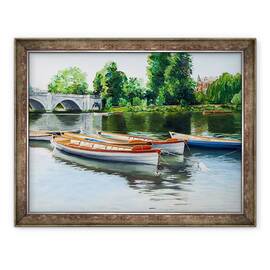 Tablou inramat - Tony Fandino - Barci pe Tamisa VIII, 60 x 80 cm - - Roveli