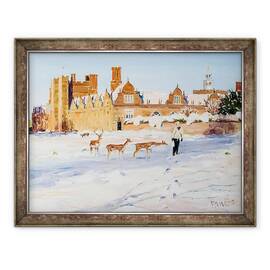 Tablou inramat - Tony Fandino - Casa Knole in timpul iernii, 60 x 80 cm - - Roveli