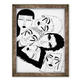 Tablou inramat - Daisy de Villeneuve - Fete, 60 x 80 cm - - Roveli