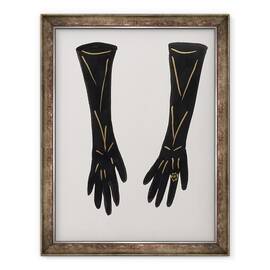 Tablou inramat - Daisy de Villeneuve - Manusi negre, 60 x 80 cm - - Roveli