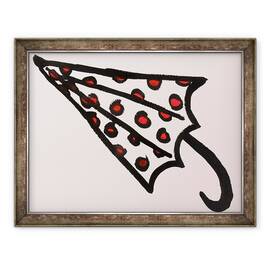Tablou inramat - Daisy de Villeneuve - Umbrela rosie cu pete, 60 x 80 cm - - Roveli