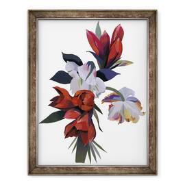 Tablou inramat - Hiroyuki Izutsu - Floare desenata in culoarea rosie, 60 x 80 cm - - Roveli