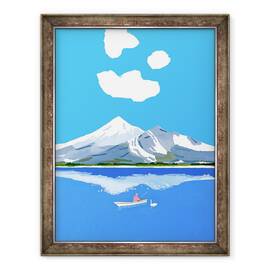 Tablou inramat - Hiroyuki Izutsu - Pescuitul pe lacul de iarna, 60 x 80 cm - - Roveli