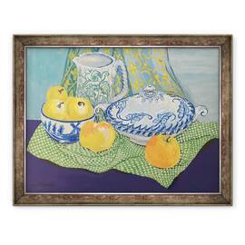 Tablou inramat - Joan Thewsey - Natura moarta cu Tureen si mere, 1999, 60 x 80 cm - - Roveli