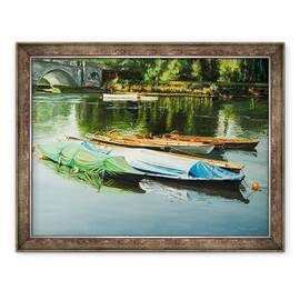 Tablou inramat - Tony Fandino - Barci pe Tamisa XI, 60 x 80 cm - - Roveli