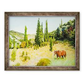 Tablou inramat - Tony Fandino - Cal in camp, Skiathos, 60 x 80 cm - - Roveli