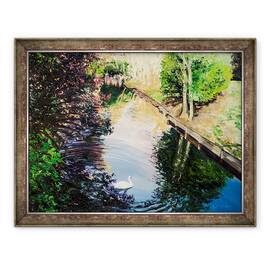 Tablou inramat - Tony Fandino - Lebede in Parcul Regents, 60 x 80 cm - - Roveli