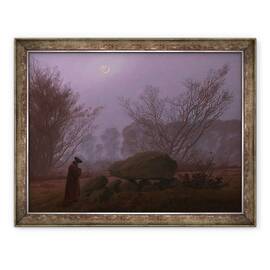 Tablou inramat - Caspar David Friedrich - O plimbare la asfintit, 60 x 80 cm - - Roveli