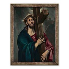 Tablou inramat - El Greco - Hristos Purtand Crucea, 60 x 80 cm - - Roveli