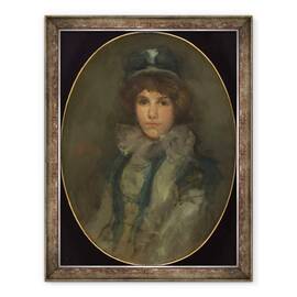 Tablou inramat - James Abbott McNeill Whistler - Albastru si coral, Capota Mica Albastra, 60 x 80 cm - - Roveli