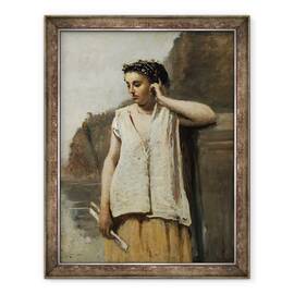 Tablou inramat - Jean Baptiste Camille Corot - Muza, Istorie, 60 x 80 cm - - Roveli
