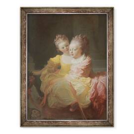 Tablou inramat - Jean-Honore Fragonard - Cele Doua Surori, 60 x 80 cm - - Roveli