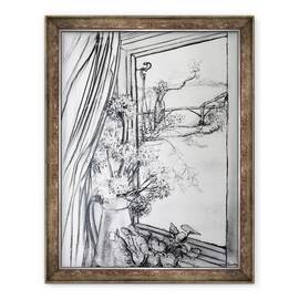 Tablou inramat - Joan Thewsey - Vedere prin fereastra cabanei, 60 x 80 cm - - Roveli