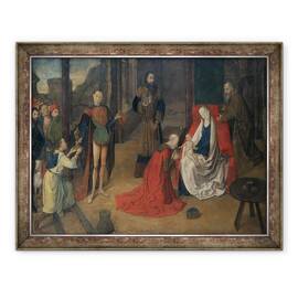 Tablou inramat - Justus of Ghent - Adorarea Magilor, 60 x 80 cm - - Roveli