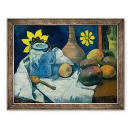 Tablou inramat - Paul Gauguin - Natura moarta cu ceainic si fructe, 60 x 80 cm - - Roveli