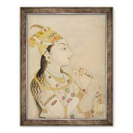 Tablou inramat - Scoala Mughal - Portretul idealizat al imparatesei Mogul Nur Jahan, 60 x 80 cm - - Roveli