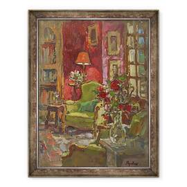 Tablou inramat - Susan Ryder - Perete Rosu, 60 x 80 cm - - Roveli