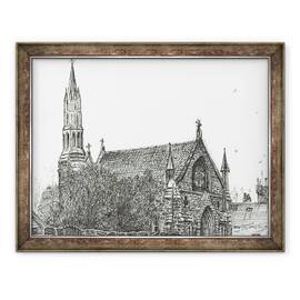 Tablou inramat - Vincent Alexander Booth - Biserica de la Stonehaven, Scotia, 2007, 60 x 80 cm - - Roveli