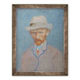 Tablou inramat - Vincent van Gogh - Autoportret cu palarie gri, 60 x 80 cm - - Roveli