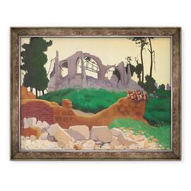 Tablou inramat - Felix Edouard Vallotton - Biserica din Souain, 60 x 80 cm - - Roveli