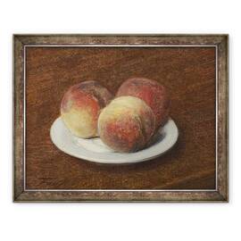 Tablou inramat - Ignace Henri Jean Fantin-Latour - Trei piersici pe o farfurie, 60 x 80 cm - - Roveli