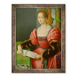 Tablou inramat - Il Bacchiacca, Francesco Ubertini - Portretul unei femei Cu O Carte De Muzica, 60 x 80 cm - - Roveli
