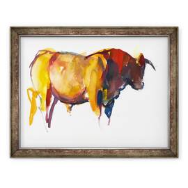 Tablou inramat - Mark Adlington - Sunset Bull, 60 x 80 cm - - Roveli